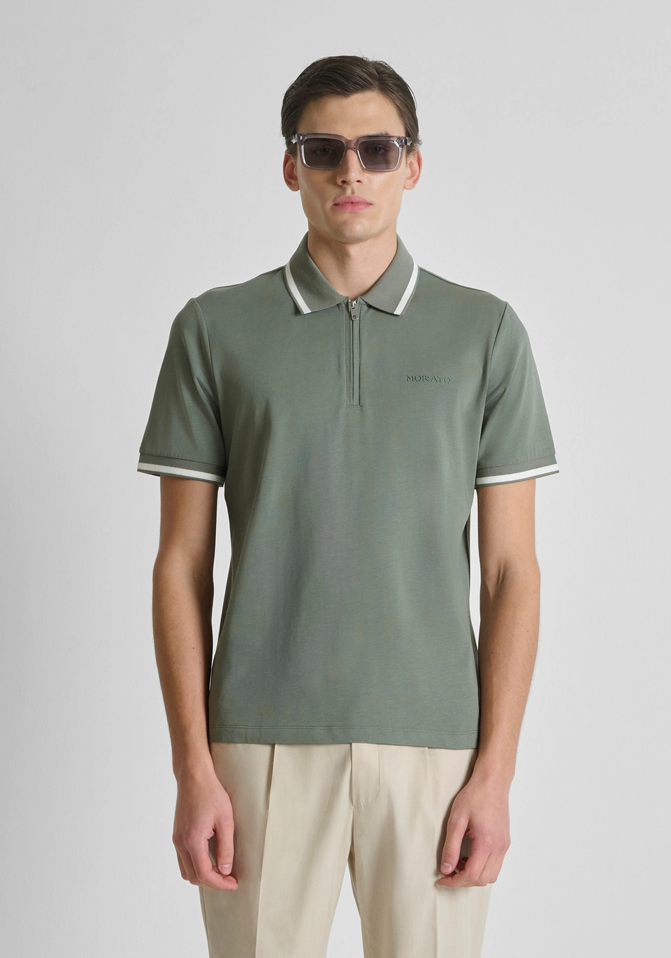 MMKS02638-FA100258-4095_02 POLO VERDE MILITAR COM FECHO ANTONY MORATO - Image 1