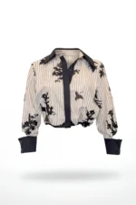 CAMISA RISCAS COM BORDADOS EM LANTEJOULAS SAHOCO
