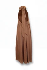 VESTIDO CASTANHO HALTER ACETINADO SAHOCO - Image 4