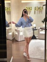 SAIA CURTA COM APLICAÇÃO DE RENDA PONTO CHIC - Image 2