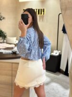 SAIA CURTA COM APLICAÇÃO DE RENDA PONTO CHIC - Image 3