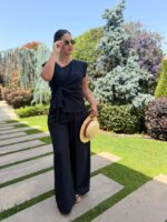 CONJUNTO AZUL MARINHO FLUIDO PONTO CHIC
