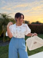 BLUSA BRANCA BORDADA COM TOP INTERIOR IMPERIAL - Image 2