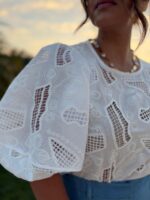 BLUSA BRANCA BORDADA COM TOP INTERIOR IMPERIAL - Image 3
