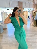 VESTIDO DRAPEADO VERDE IMPERIAL - Image 3