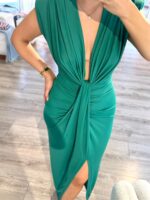 VESTIDO DRAPEADO VERDE IMPERIAL - Image 4