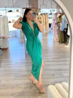 VESTIDO DRAPEADO VERDE IMPERIAL - Image 2