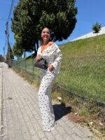 CALÇA BRANCA COM BOLAS DIXIE