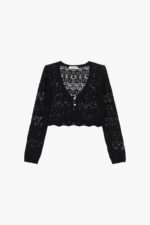 TOP CROPPED EM MALHA VAZADA PRETO PLEASE - Image 3