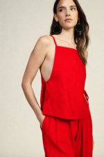 TOP VERMELHO COM AMARRAÇÃO LATERAL DIXIE