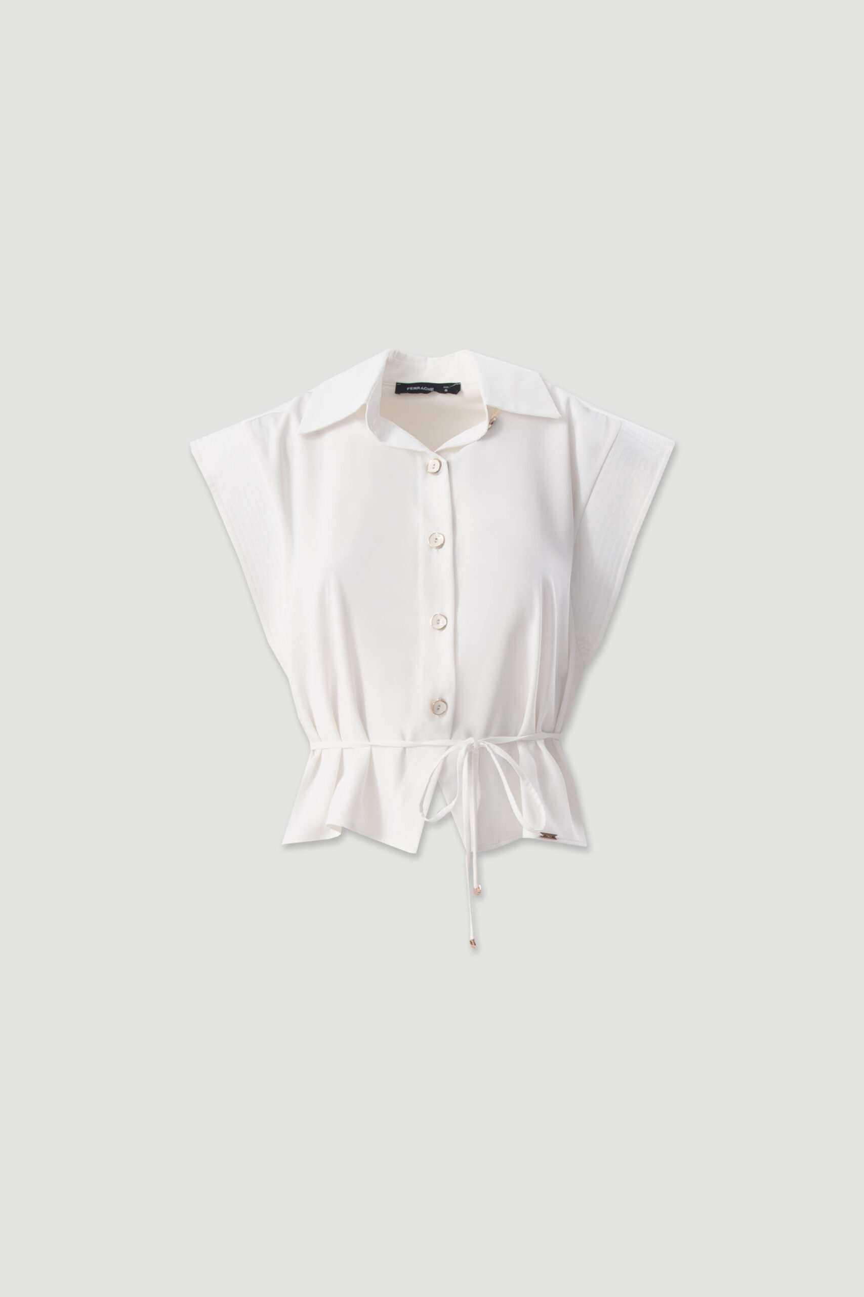 1784125622_4c3d80cf080625e66f8ccf75e6364d47 BLUSA BRANCA FLUIDA COM CINTO FERRACHE - Image 1
