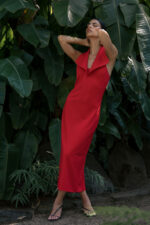 VESTIDO MIDI VERMELHO DECOTE HALTER FERRACHE - Image 2