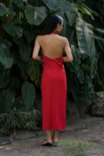VESTIDO MIDI VERMELHO DECOTE HALTER FERRACHE - Image 3