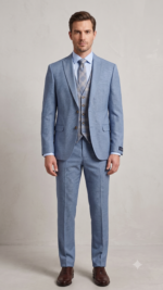 FATO AZUL CLARO COM DETALHES XADREZ LUSITANO