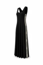 VESTIDO PRETO COM FAIXAS LATERAIS SAHOCO