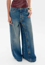 CALÇAS DE GANGA WIDE LEG COM BOTÕES DECORATIVOS LANÇA PERFUME - Image 2