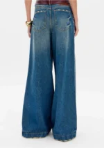 CALÇAS DE GANGA WIDE LEG COM BOTÕES DECORATIVOS LANÇA PERFUME - Image 5