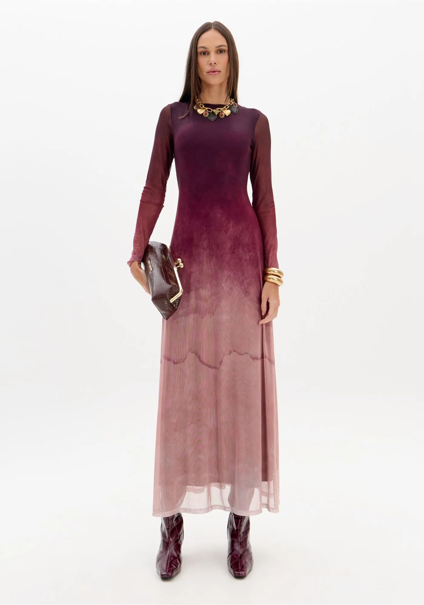 transferir VESTIDO MIDI DEGRADÊ COM DECOTE NAS COSTAS LANÇA PERFUME - Image 1