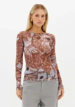 CAMISOLA EM TULE ESTAMPADO TIGRE LANÇA PERFUME