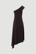 VESTIDO MIDI CASTANHO DE UM OMBRO FERRACHE - Image 3