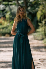 VESTIDO VERDE COMPRIDO COM CINTO FERRACHE - Image 2