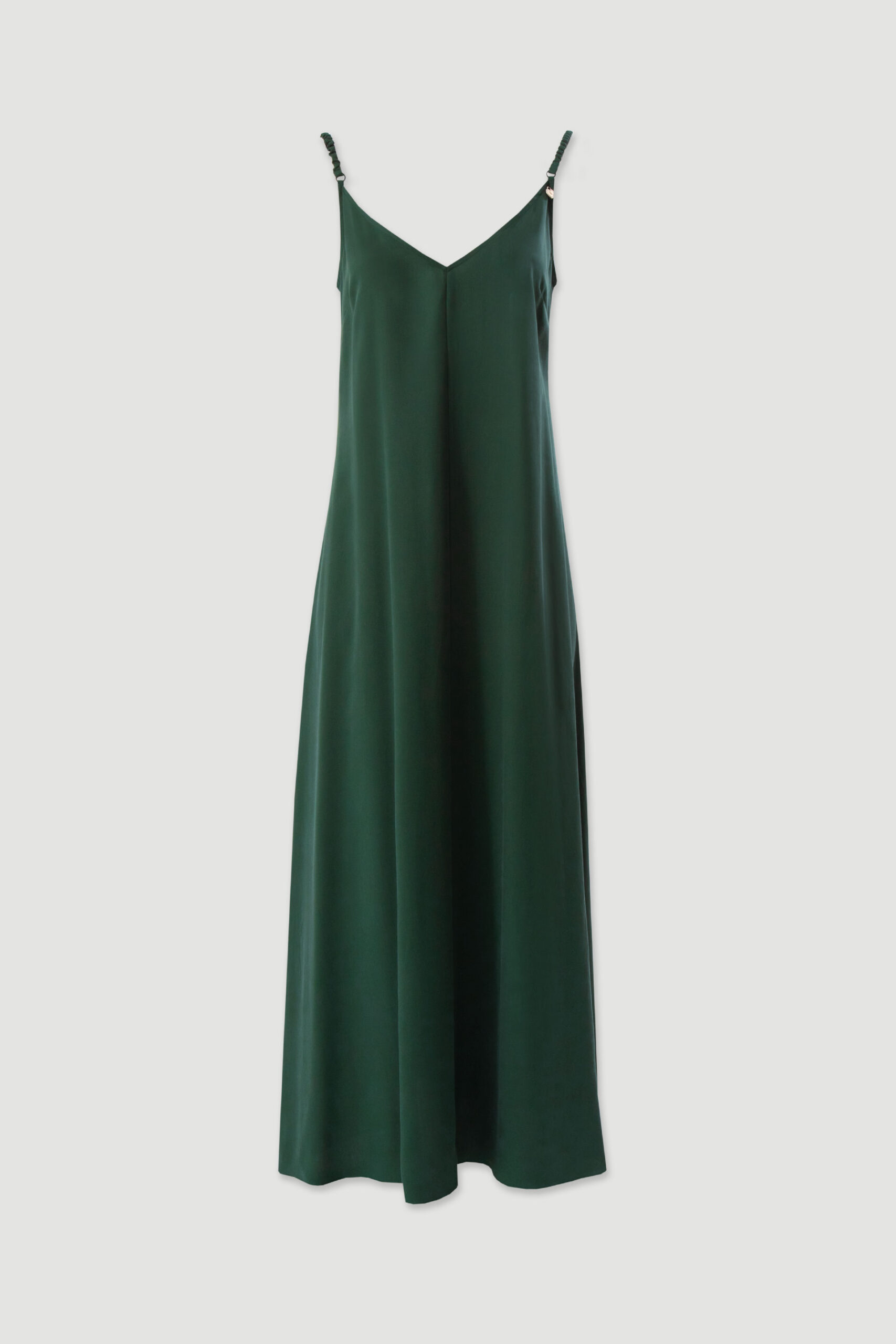 1786030536_da5f44bc8c5f8f066b1d603846d6792a VESTIDO COMPRIDO FLUIDO VERDE COM ALÇAS FINAS FERRACHE - Image 1