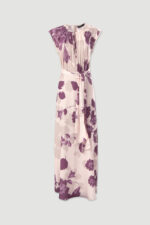 VESTIDO BEGE E ROXO ESTAMPADO COM CINTO FERRACHE - Image 3
