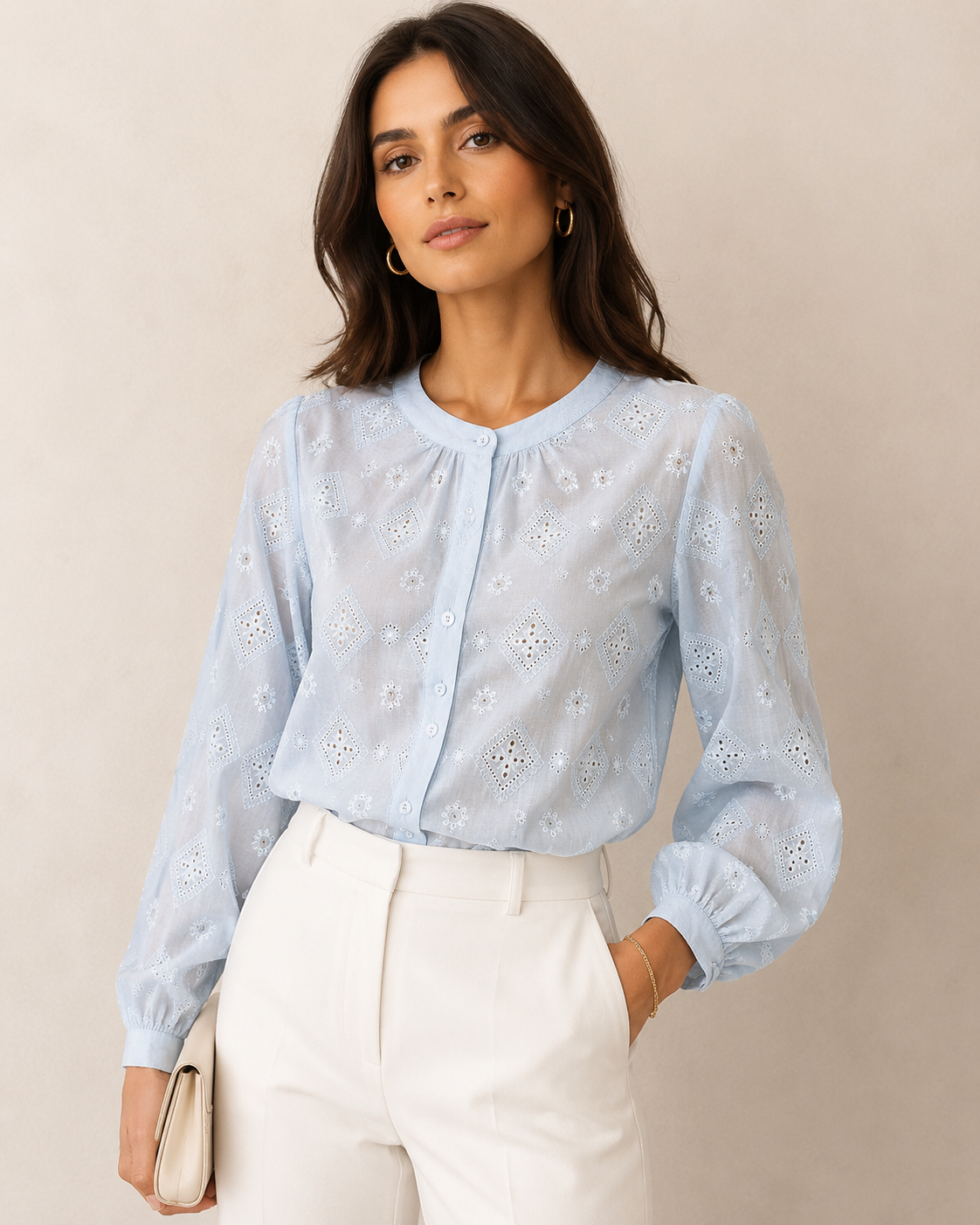 ChatGPT Image 12_08_2026, 11_30_23 CAMISA BORDADA AZUL CLARO PONTO CHIC - Image 1