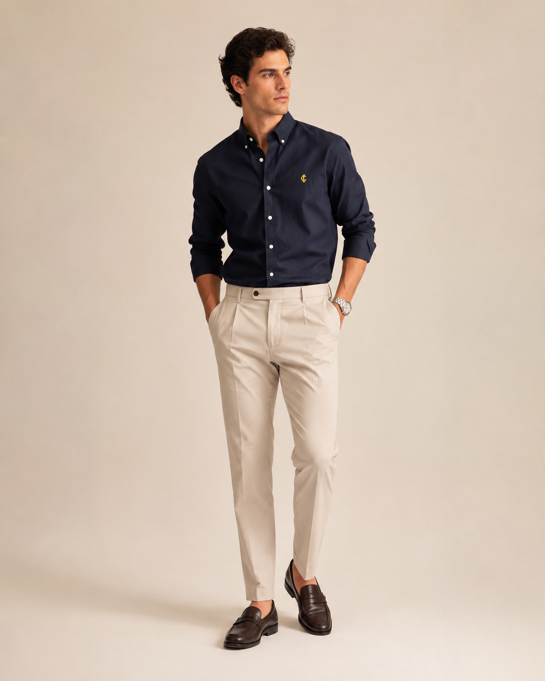 ChatGPT Image 3_08_2026, 12_08_04 CAMISA AZUL MARINHO SLIM FIT IC WEAR - Image 1