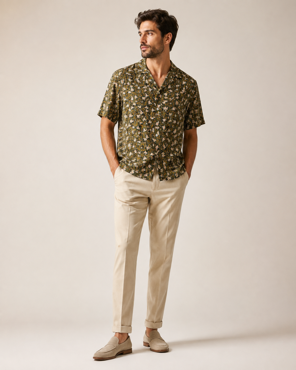 ChatGPT Image 3_08_2026, 12_10_15 CAMISA ESTAMPADA FLORAL VERDE DONATO - Image 1
