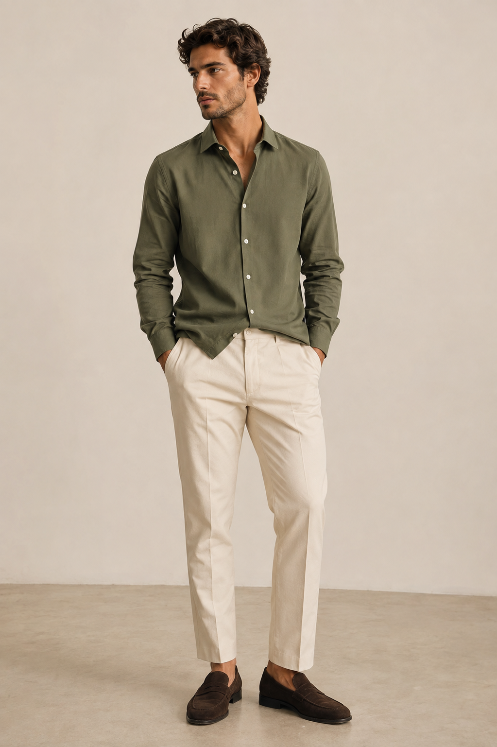 ChatGPT Image 6_08_2026, 10_54_36 CAMISA LINHO VERDE CAQUI DONATO - Image 1