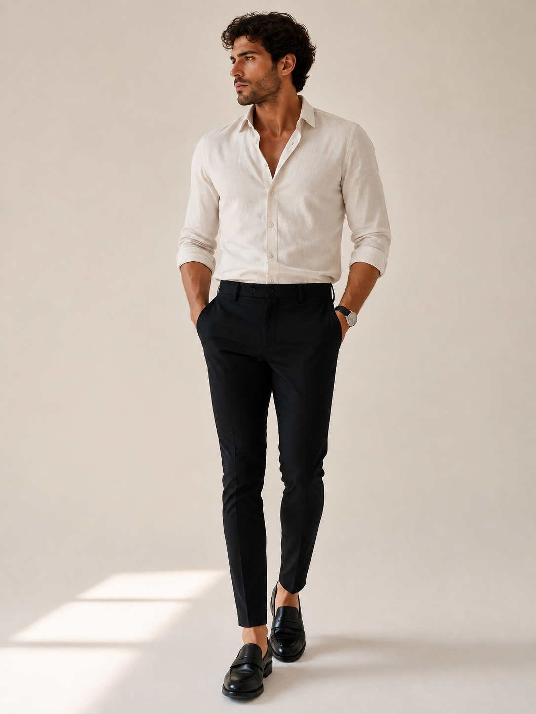 ChatGPT Image 6_08_2026, 12_16_19 CALÇA PRETA SLIM FIT TMK CASUAL - Image 1