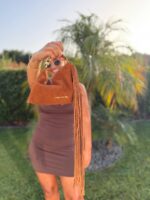 VESTIDO DRAPEADO CASTANHO PONTO CHIC - Image 4