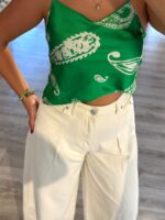 TOP CETIM ESTAMPADO VERDE RINASCIMENTO - Image 2