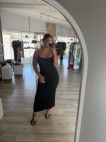 VESTIDO COM FOLHOS PRETO PONTO CHIC - Image 4