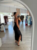 VESTIDO COM FOLHOS PRETO PONTO CHIC - Image 5