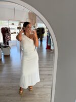 VESTIDO ASSIMÉTRICO DRAPEADO BRANCO PONTO CHIC - Image 2