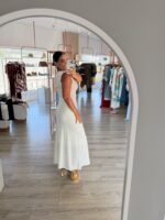 VESTIDO ASSIMÉTRICO DRAPEADO BRANCO PONTO CHIC - Image 3