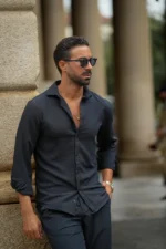 CAMISA AZUL MARINHO TEXTURADA SLIM FIT DONATO