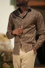 CAMISA CASTANHA ESTAMPADA CARRUAGENS DONATO - Image 3