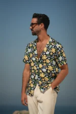 CAMISA FLORAL AZUL MARINHO DONATO
