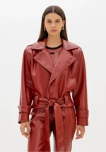 JAQUETA TIJOLO EFEITO PELE COM CINTO LANÇA PERFUME - Image 2